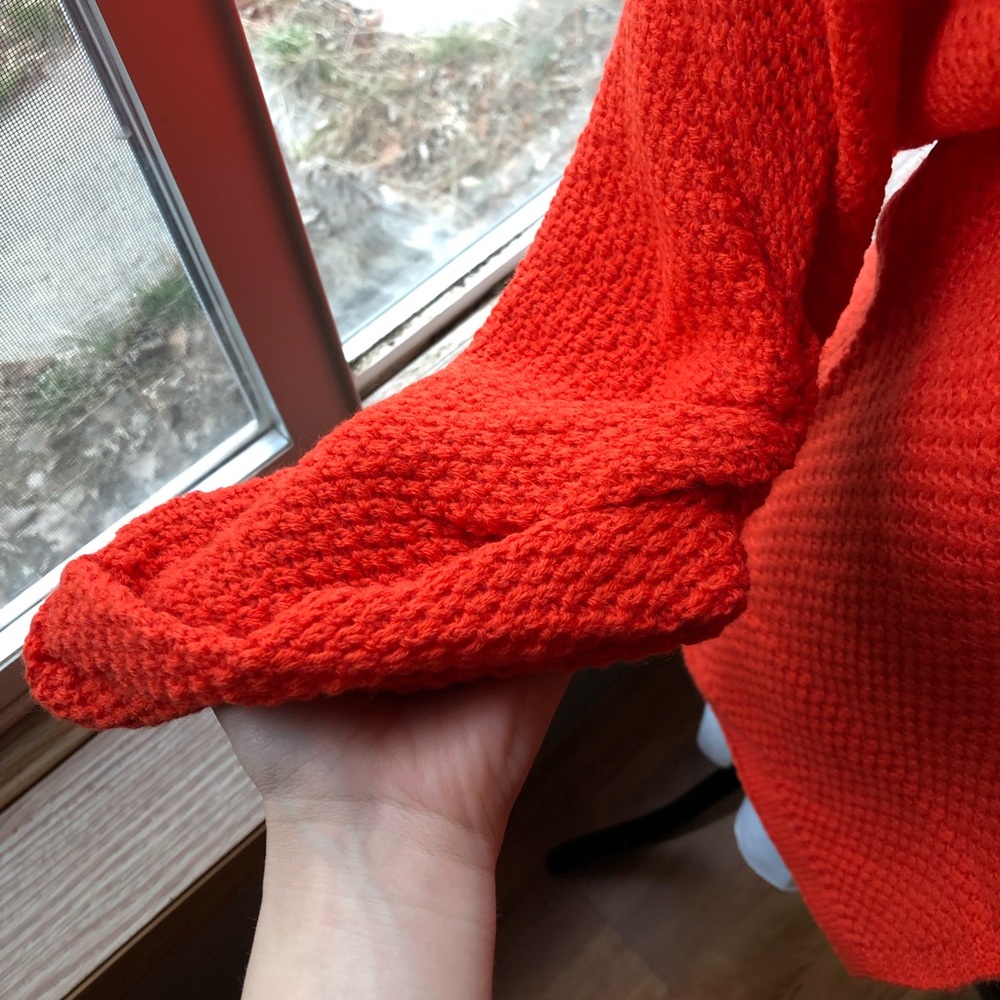 {Abigail} Orange Cute Trendy Cardigan Knit - Picture 4 of 7